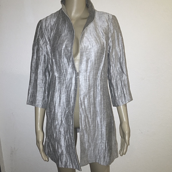 EILEEN FISHER CRINKLE LINEN  JACKET SIZE XS - Picture 7 of 7